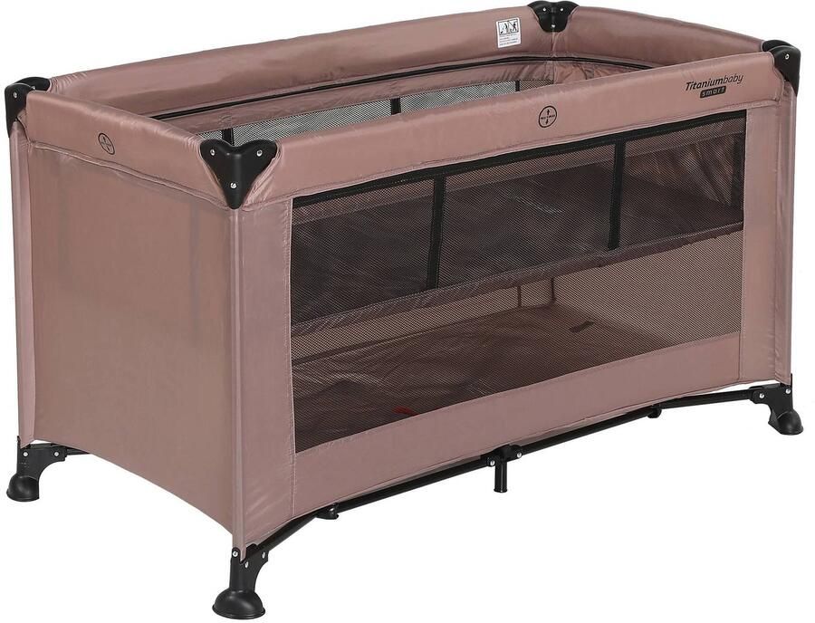 Titaniumbaby Campingbed SMART Jordan met verhoger 60x120 Black inclusief draagtas