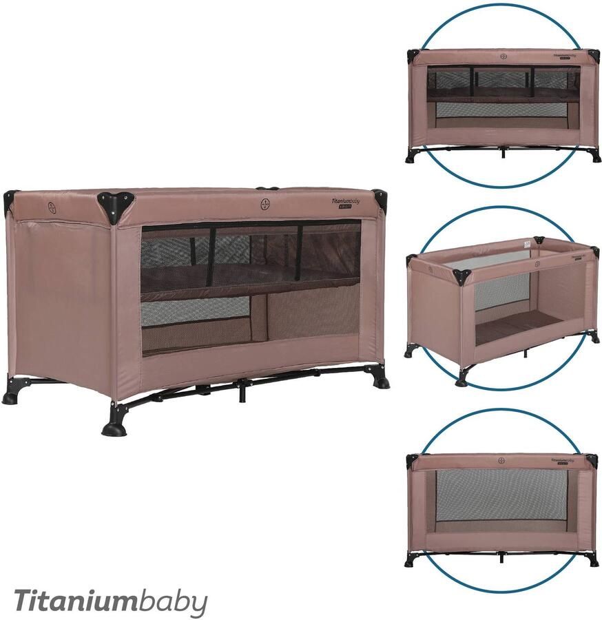 Titaniumbaby Campingbed SMART Jordan met verhoger 60x120 Black inclusief draagtas - Foto 2