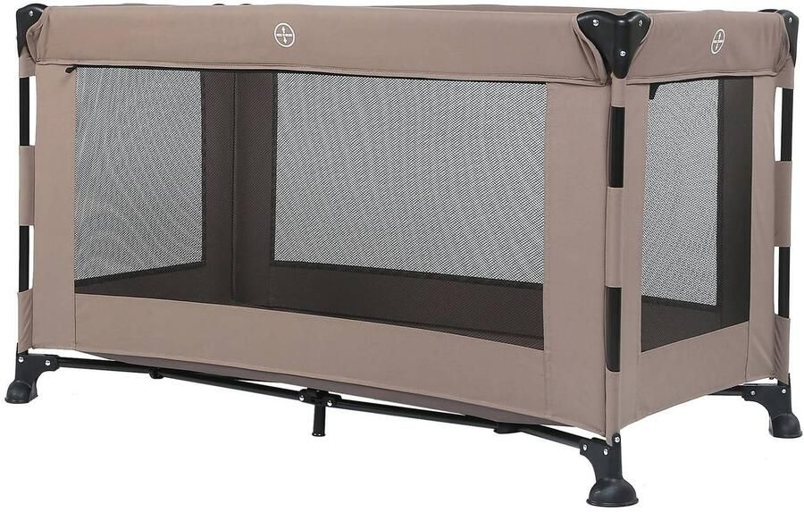 Titaniumbaby Campingbed SOLID Emma Lush Taupe inclusief Verschoontafel|Speelboog|Klamboe & bodemverhoger
