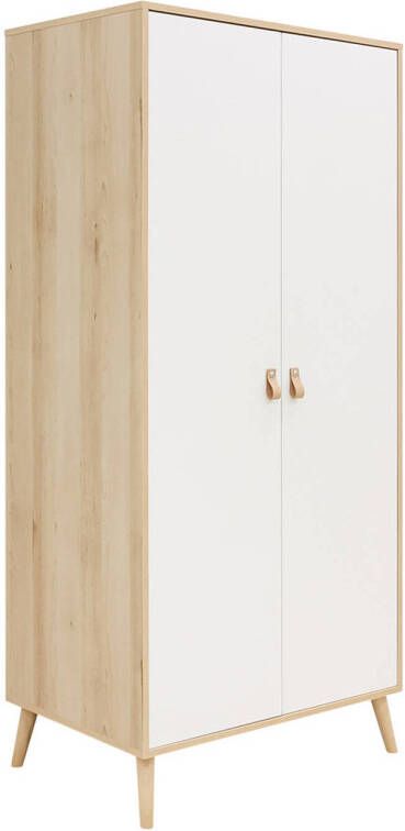ToiToiKids Jort Kledingkast 2-Deurs Wit Naturel - Foto 5