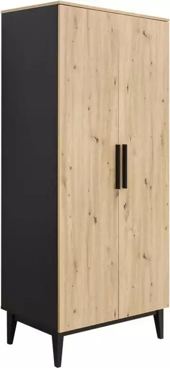 ToiToiKids Xem 2-deurskast Mat Zwart Eiken - Foto 3
