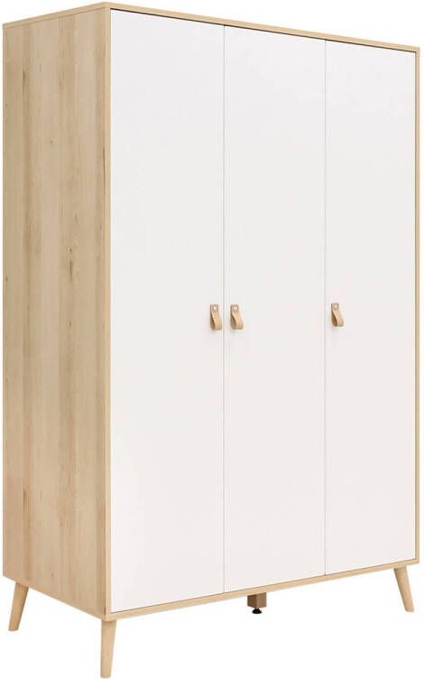ToiToiKids Bopita Kledingkast Jort Wit Naturel 3-Deurs - Foto 3