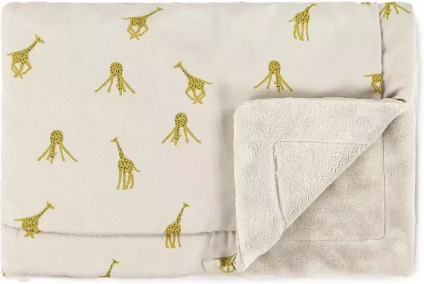 Trixie Groovy Giraffe baby wiegdeken fleece 75x100 cm ecru geel