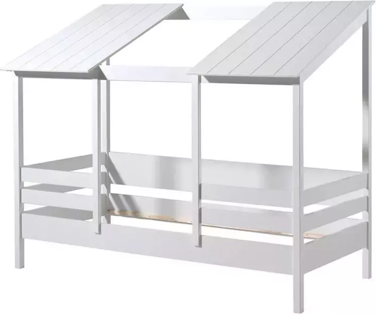 Vipack Bed Huisbed inclusief 2 dakpanelen 90 x 200 cm wit