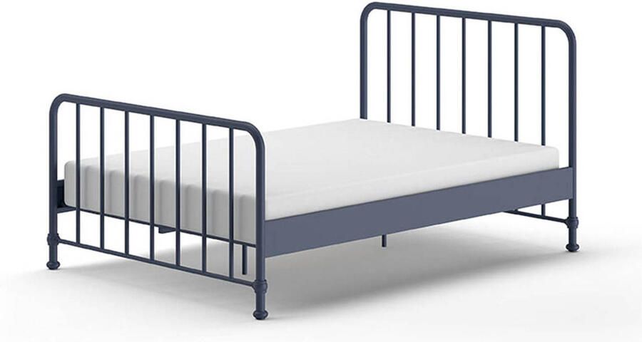 Vipack EMOB Twijfelaar Bronxx metaal 140x200 mat blauw denim Metalen tweepersoonsbedden Blauw Metaal Metalen tweepersoonsbedden Tweepersoons Normaal bed Op voorraad - Foto 13