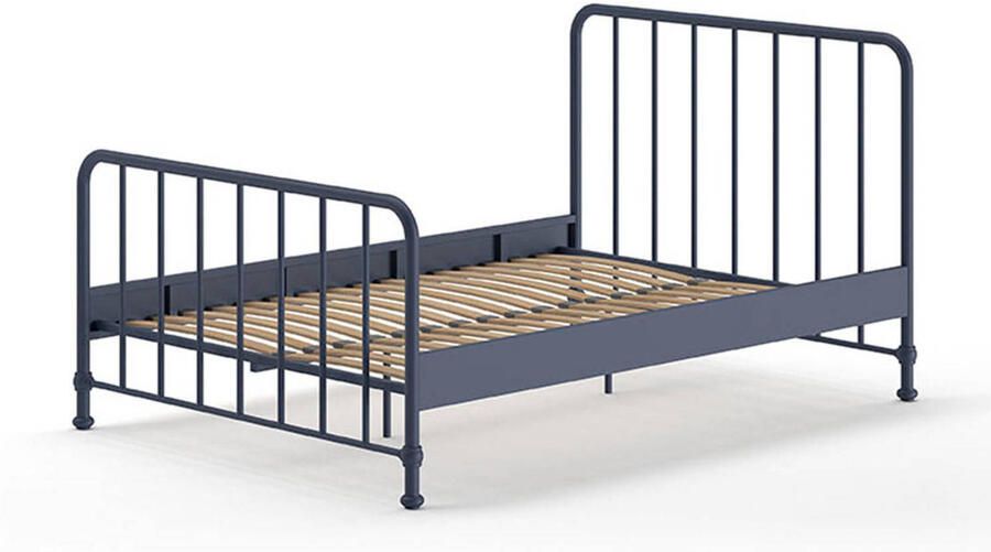 Vipack EMOB Twijfelaar Bronxx metaal 140x200 mat blauw denim Metalen tweepersoonsbedden Blauw Metaal Metalen tweepersoonsbedden Tweepersoons Normaal bed Op voorraad - Foto 12
