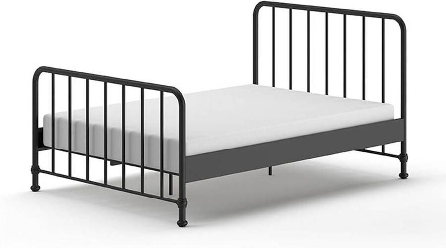 Vipack EMOB Twijfelaar Bronxx metaal 140x200 mat zwart Metalen tweepersoonsbedden Zwart Metaal Metalen tweepersoonsbedden Tweepersoons Normaal bed Op voorraad - Foto 7