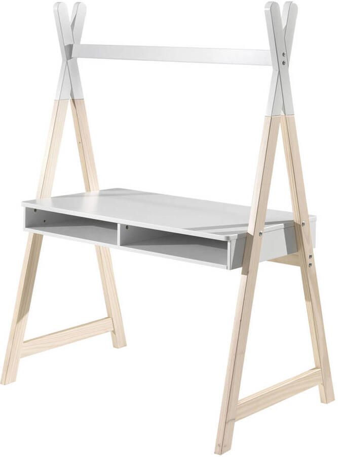 Vipack EMOB Bureau Kiddy Tipi 116x75 MDF grenen wit Kantoor Wit Hout; MDF Kantoor Op voorraad - Foto 3