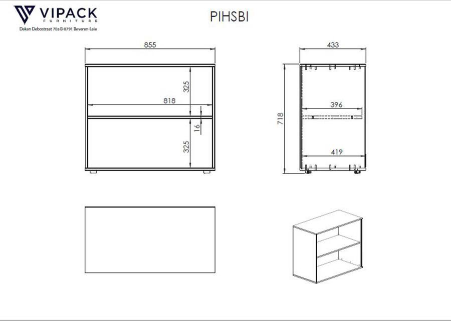 Vipack Hoogslaper Claire 140x200cm met boekenkast en zetelbed wit - Foto 3