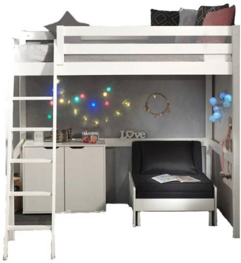 Vipack Hoogslaper met 140x200 cm ligoppervlak inclusief kast en slaapfauteuil - Foto 4