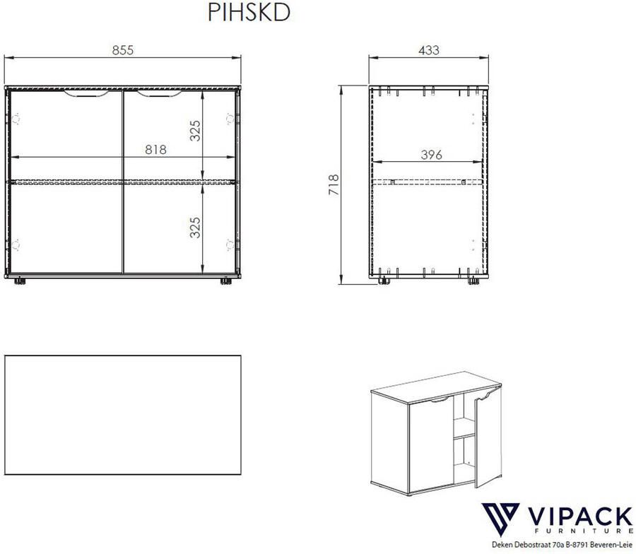 Vipack Hoogslaper met 140x200 cm ligoppervlak inclusief kast en slaapfauteuil - Foto 2