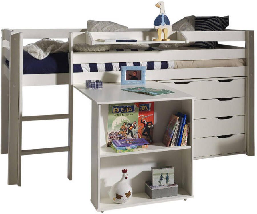 Vipack halfhoogslaper Pino met bureau en ladekast wit 114x105 4x209 4 cm Leen Bakker - Foto 3