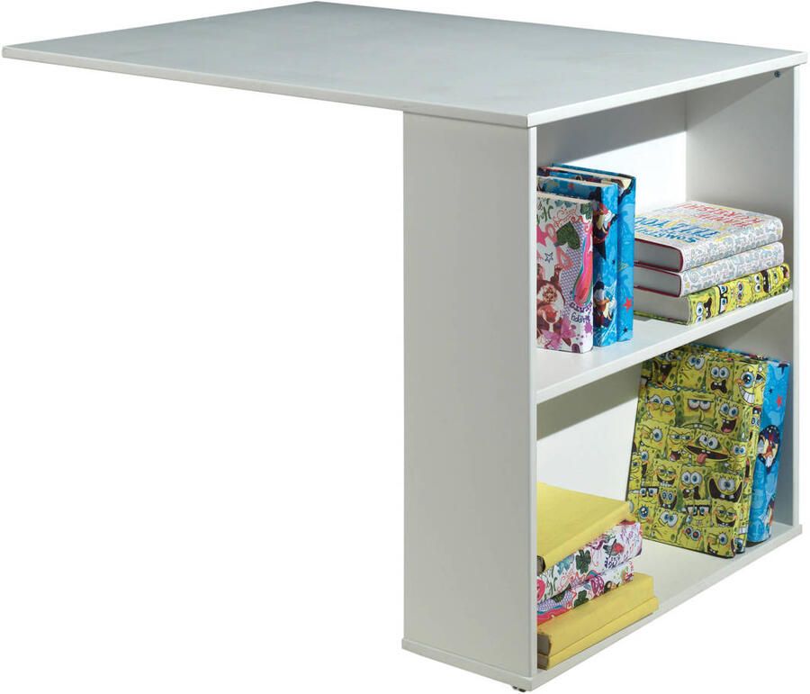 Vipack halfhoogslaper Pino met bureau en ladekast wit 114x105 4x209 4 cm Leen Bakker