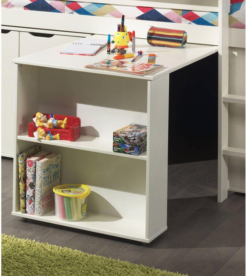 Vipack halfhoogslaper Pino met bureau incl. lades kast wit 114x105x209 3 cm Leen Bakker
