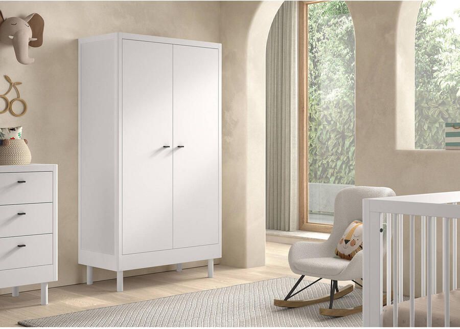 Vipack Kledingkast Forrest 2 deuren massief beukenhout wit