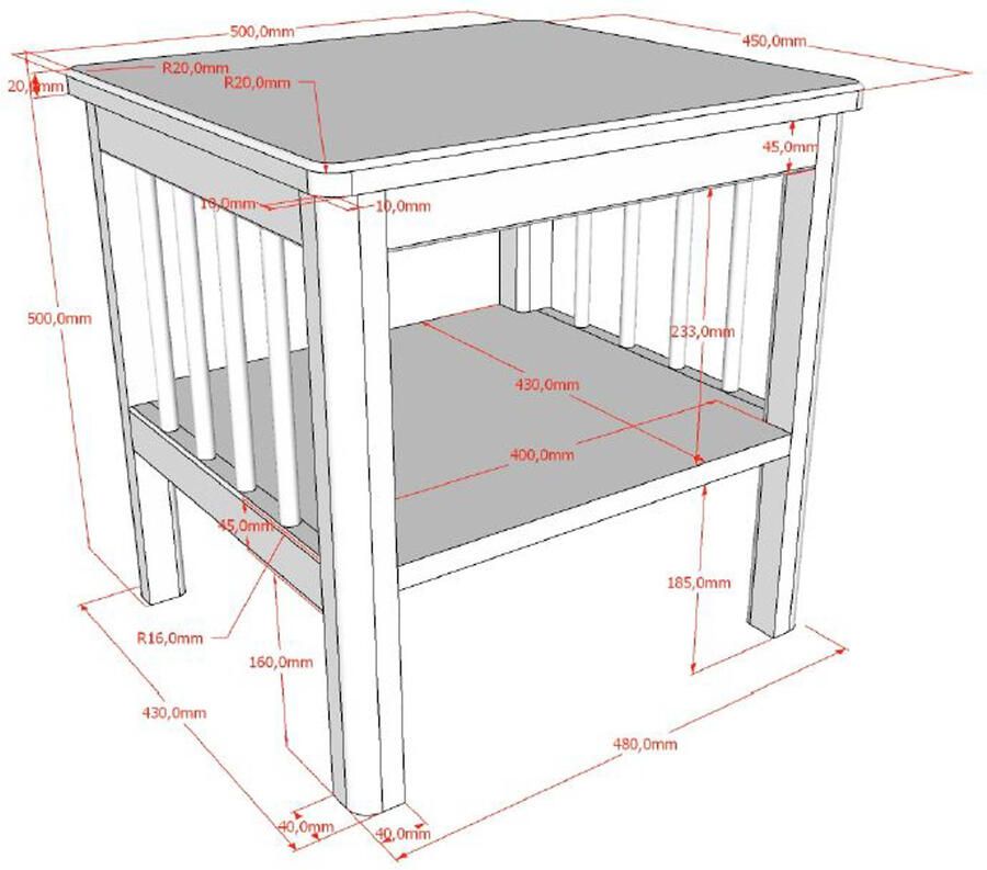 Vipack Nachttafeltje Forrest met legplank massief beukenhout wit - Foto 3