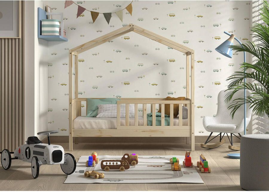 Vipack EMOB Kinderbed Dallas 70x140 cm antraciet massief grenen Kinderbedden met uitvalbeveiliging Antraciet Hout Kinderbedden met uitvalbeveiliging Eenpersoons Normaal bed Op voorraad - Foto 4