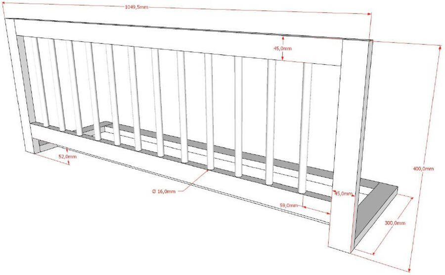 Vipack Bedbeveiliging Forrest massief beukenhout wit