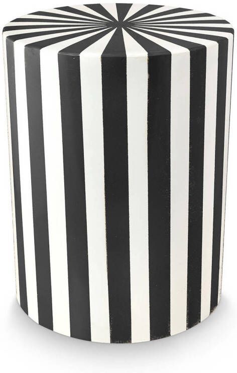 Vtwonen Bijzettafel Metal Stripe Zwart & Wit Metaal 35 x 45 cm