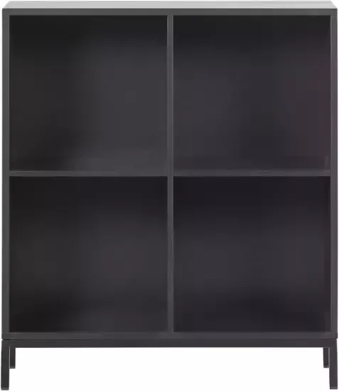 Vtwonen Lower Case 4 vakken met onderstel Grenen Zwart 93x81x35