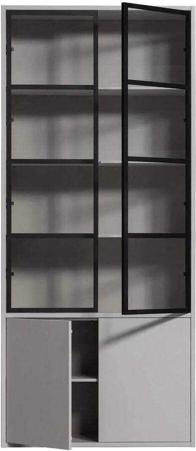 Vtwonen Basic 4-Deurs Vitrinekast Grenen Mist 230x101x40 - Foto 5