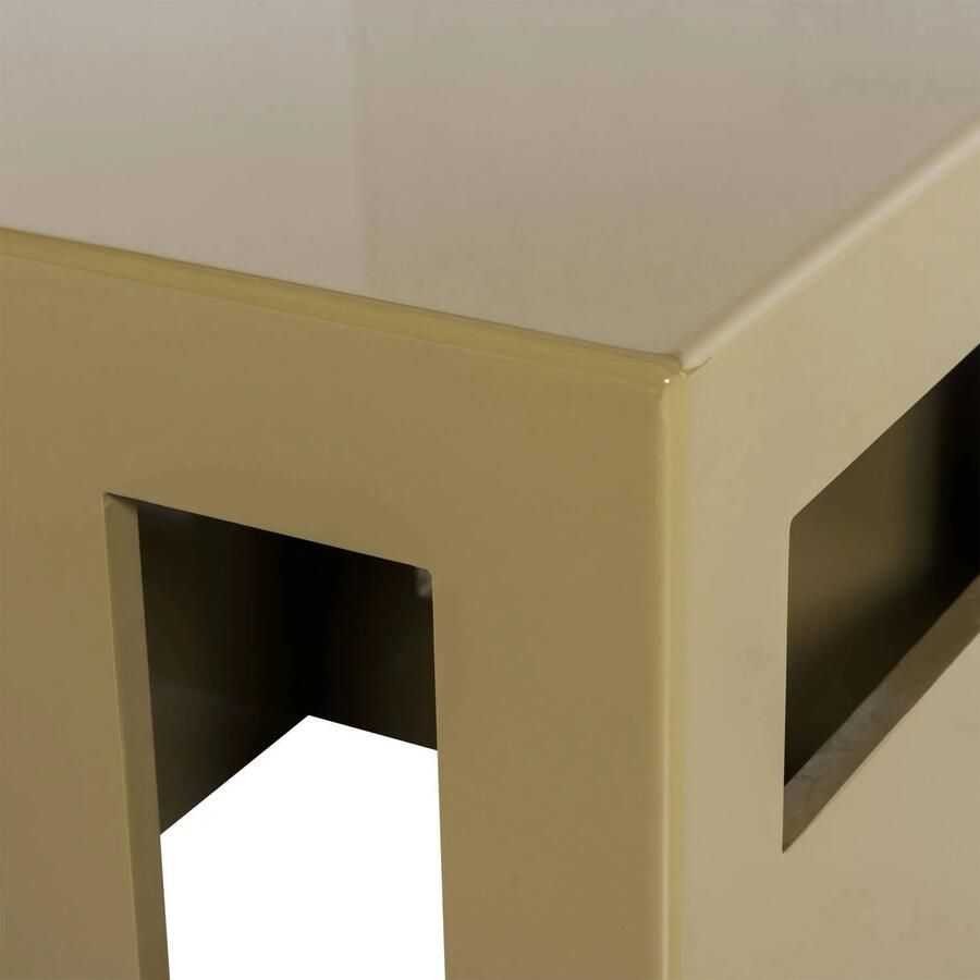 Vtwonen Modern Bijzettafel Vierkant MDF Hout Hoogglans Honinggeel