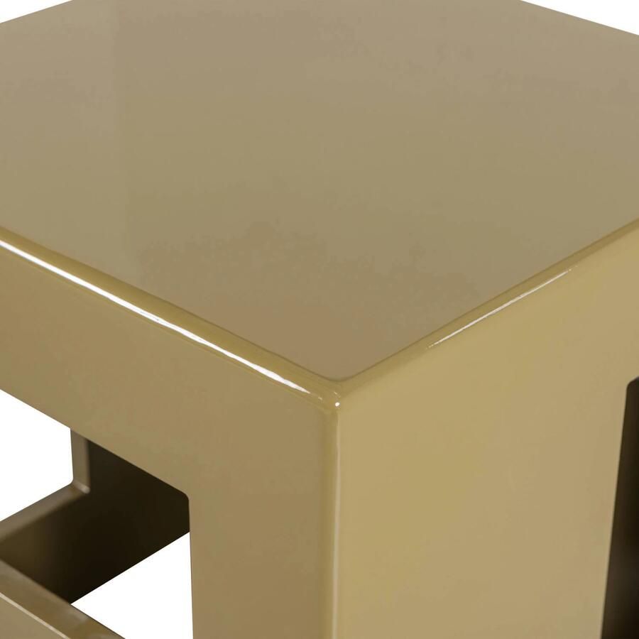 Vtwonen Modern Bijzettafel Vierkant MDF Hout Hoogglans Honinggeel - Foto 2