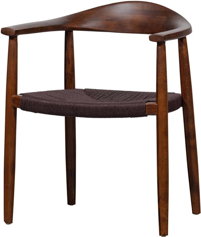 Vtwonen Embrace Eetkamerstoelen Gevlochten Donkerbruin Set van 2 - Foto 2