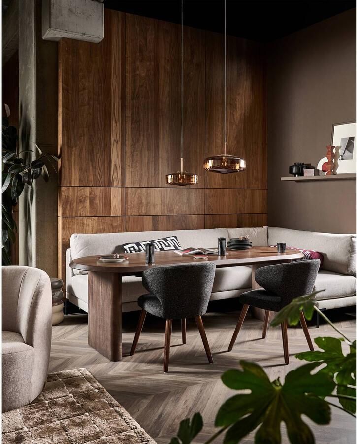 Vtwonen Ovale Eettafel Ellips Mangohout 240 x 90cm walnoot - Foto 3