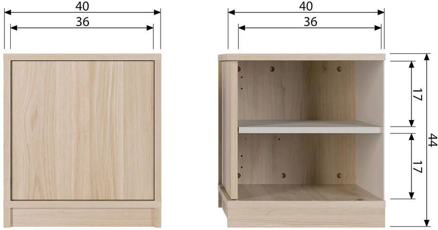 Vtwonen Modulair Onderkast Eikenhout Fineer Naturel 44x40x40 - Foto 3