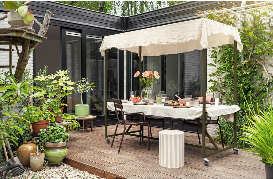 Vtwonen Outdoor Eettafel Blue Sky Met decoframe 220 x 97cm Bruin - Foto 2