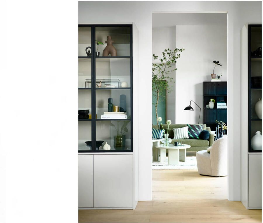 Vtwonen 4-Deurs Vitrinekast Basic Grenen Mist 230x101x40 - Foto 3