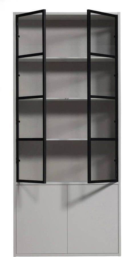 Vtwonen 4-Deurs Vitrinekast Basic Grenen Mist 230x101x40 - Foto 2