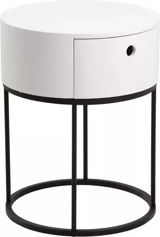 Giga Living Nachtkastje Marco Wit MDF Rond 40x40x51cm
