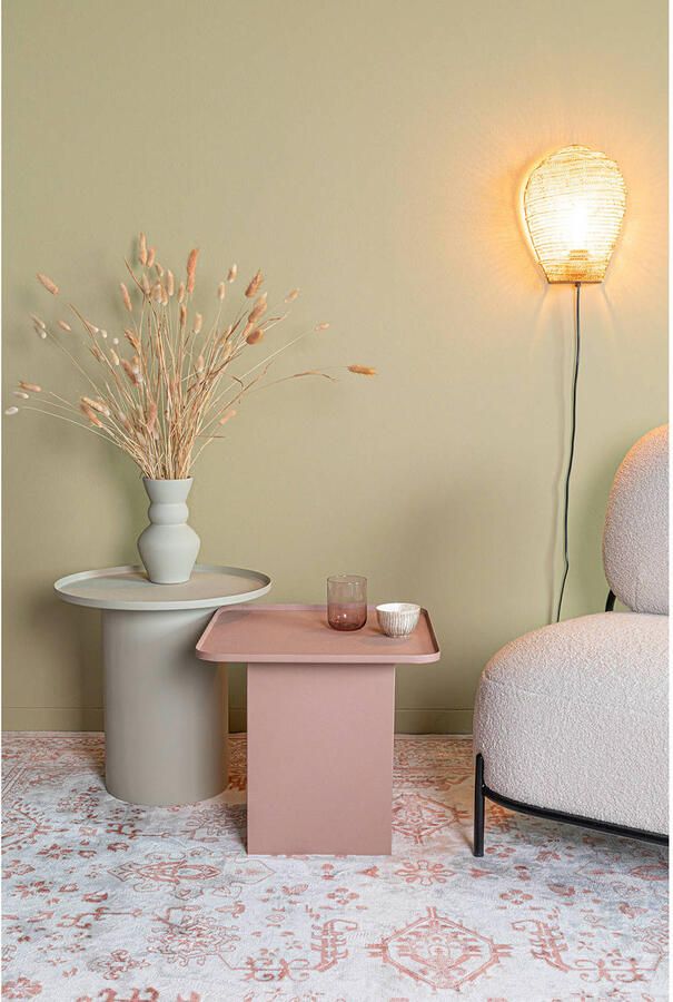 Housecraft Living Housecraft Sverre Bijzettafel Rond Metaal 45 5x45 5 cm Roze - Foto 5