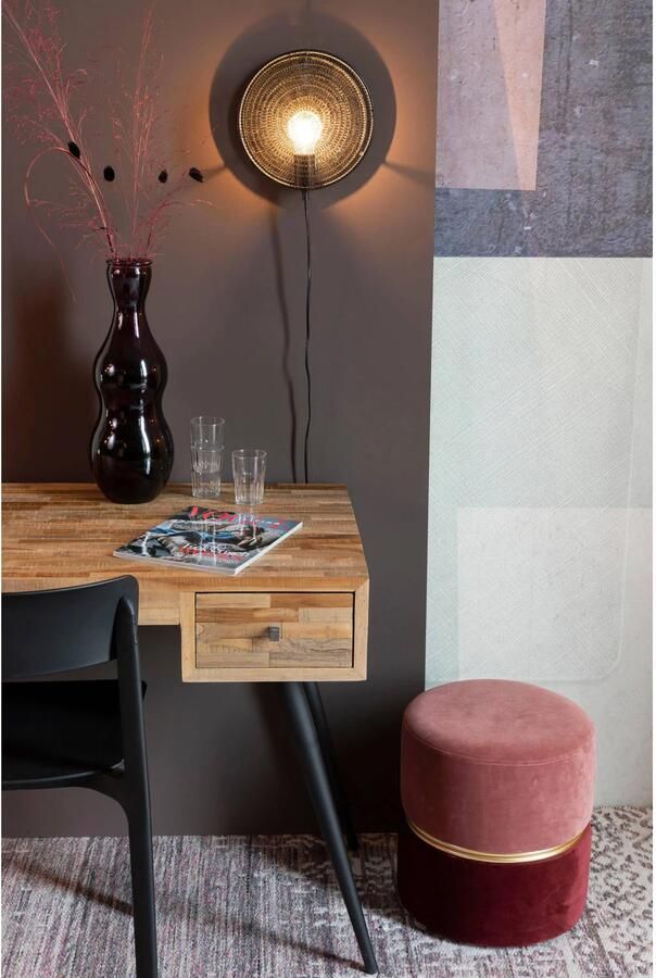 White label living velvet poef Bubble Forest petrol groen - Foto 4