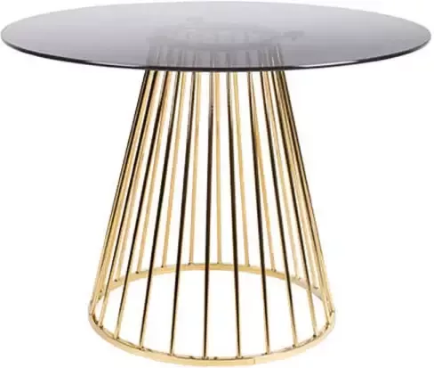 Housecraft living Floris Eettafel Rond Glas 110 cm Goud - Foto 5