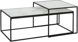 Bendt Salontafel Anne-Lise Marmerlook Set van 2 stuks Wit