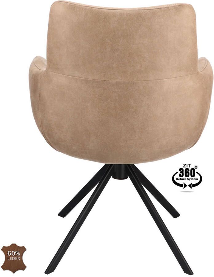 Wehkamp Home Armstoel Sabi Microleder Bull Graphite 66 Leg Black 360° Return-system - Foto 2