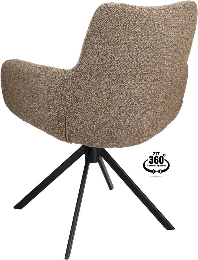 Wehkamp Home Armstoel Soho Microleder Bull Graphite 66 Leg Black 360° Return-system Sabi - Foto 2