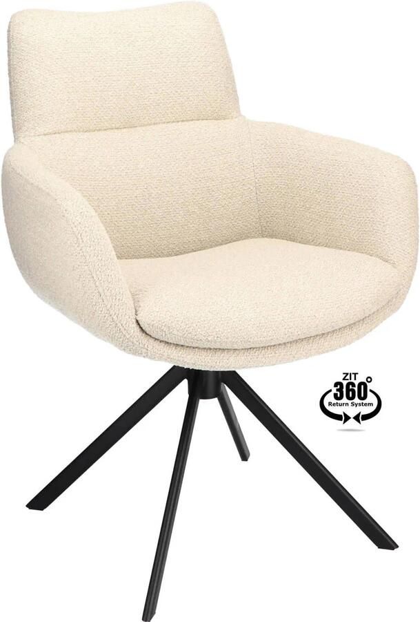 Wehkamp Home Armstoel Soho Microleder Bull Graphite 66 Leg Black 360° Return-system Sabi