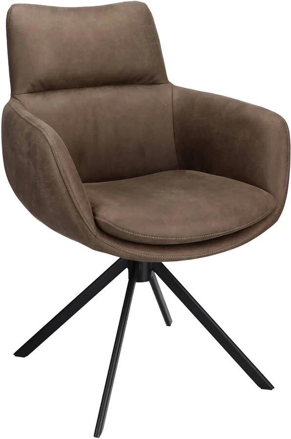 Wehkamp Home Armstoel Soho Microleder Bull Graphite 66 Leg Black 360° Return-system Sabi