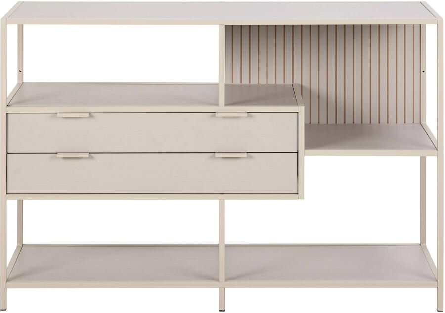 Giga Living Boekenkast Varven Melamine Grijs Met Lades 114cm - Foto 4