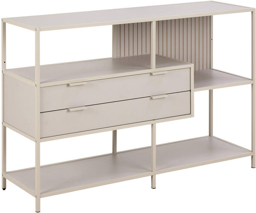 Giga Living Boekenkast Varven Melamine Grijs Met Lades 114cm - Foto 2