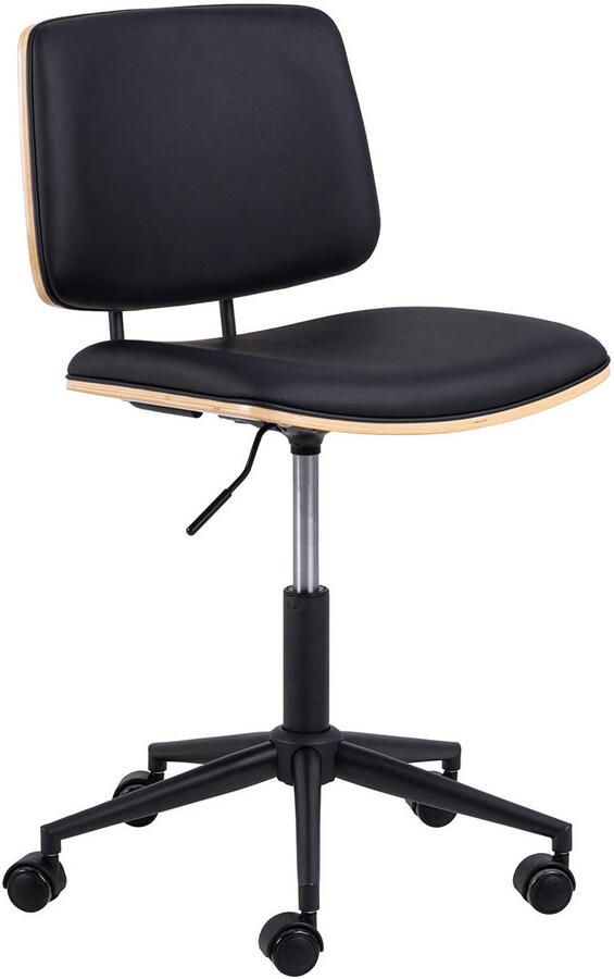 Giga Living Bureaustoel Zwart Leer Verstelbaar 49x54x91cm Muris - Foto 4