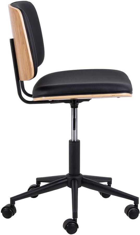 Giga Living Bureaustoel Zwart Leer Verstelbaar 49x54x91cm Muris - Foto 3