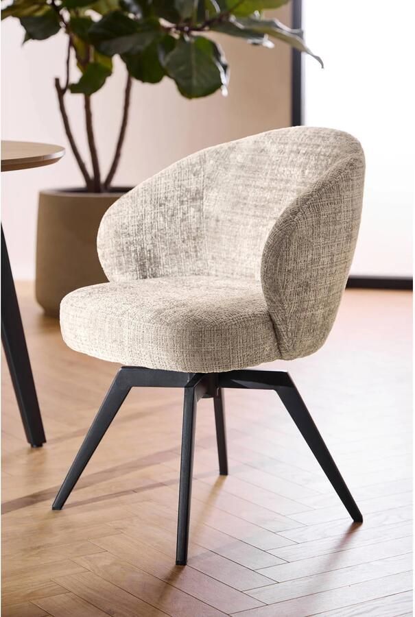 Giga Living Eetkamerstoel Durin Beige Stof Zithoogte 48cm - Foto 5