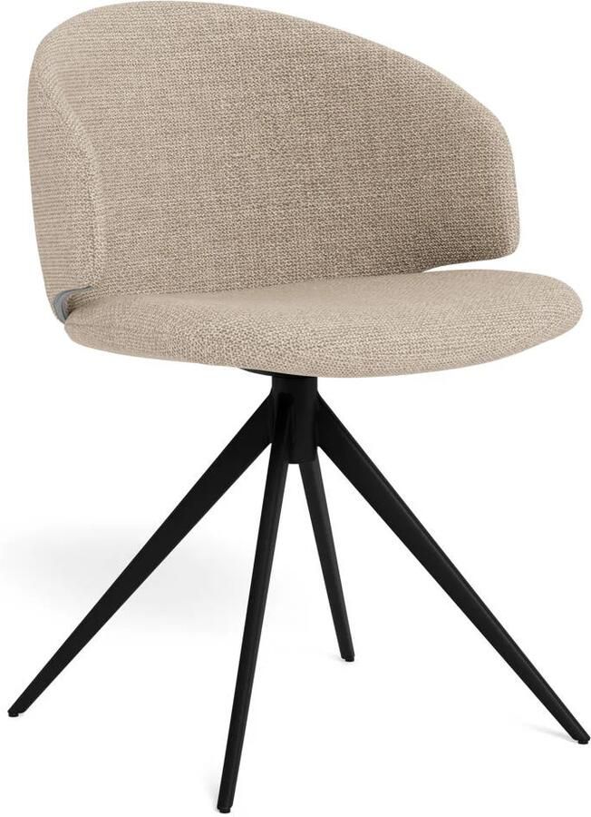Giga Living Eetkamerstoel Beige Stof Draaibaar Zithoogte 44cm Valerie - Foto 2