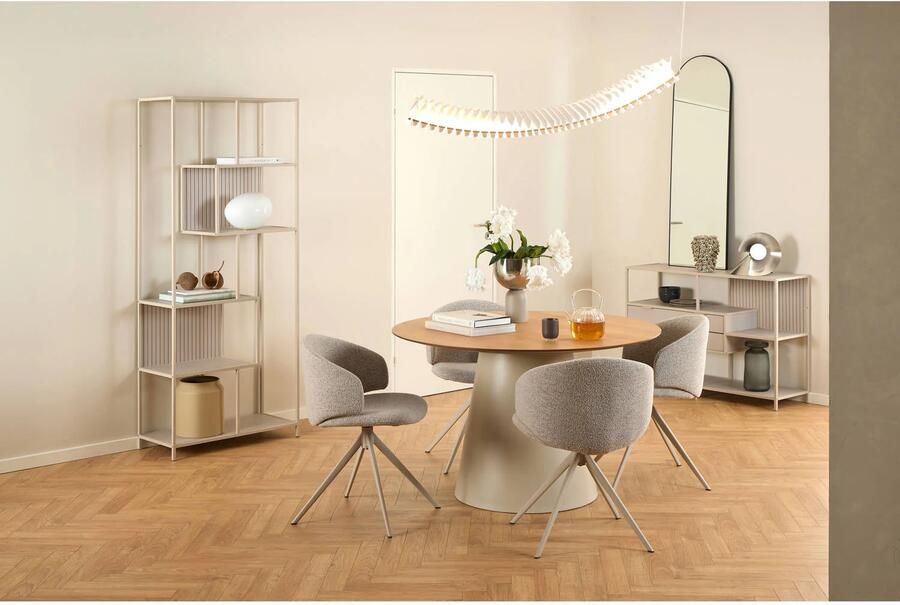 Giga Living Eetkamerstoel Valerie Beige Stof Zithoogte 49 5cm - Foto 3