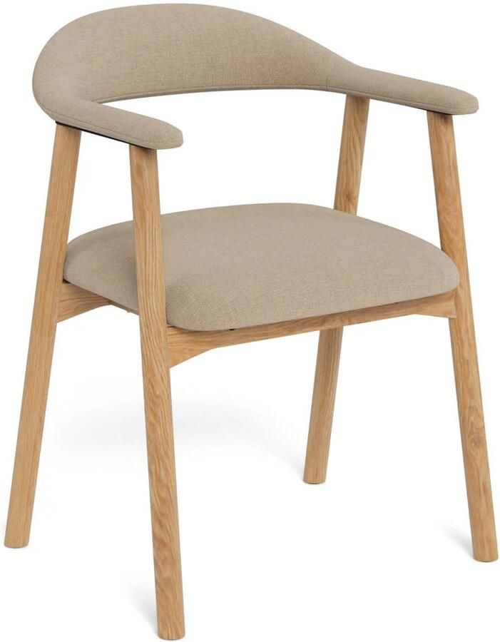 Bendt Eetkamerstoel Gerado Eikenhout en chenille Beige Japandi - Foto 2